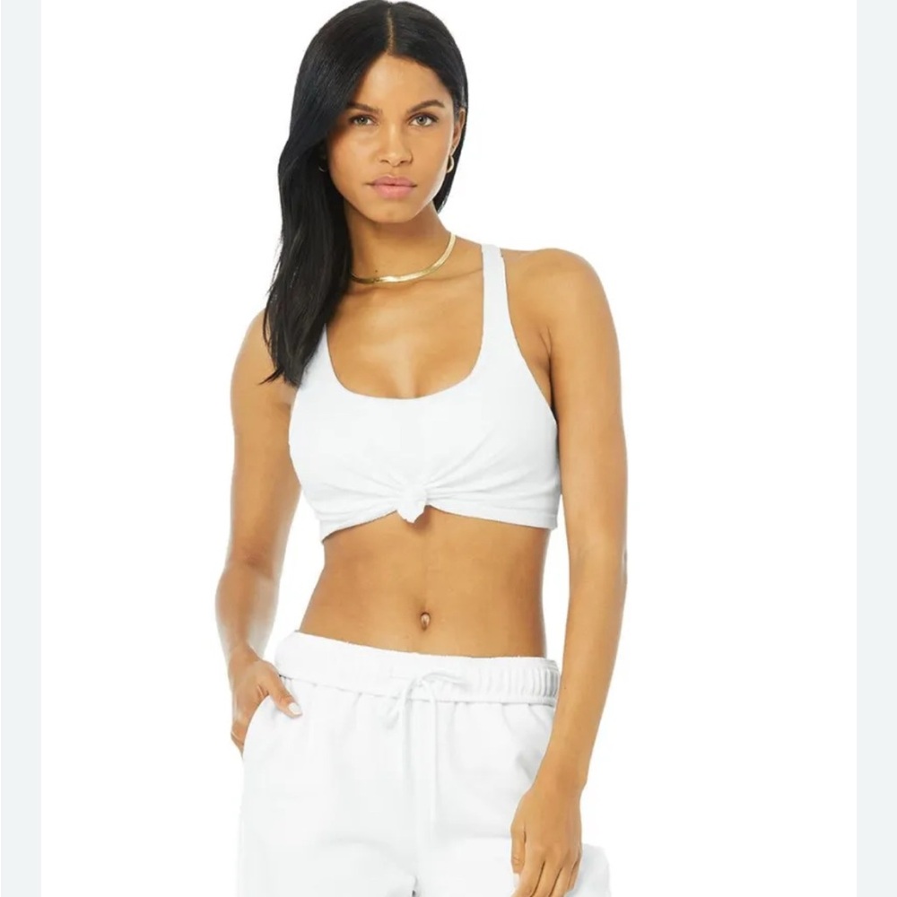 ALO White Knot Bra